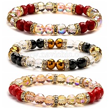 Colorful Crystal Earth Bead Glass Bracelet Handmade Multi-color Beaded Bracelet