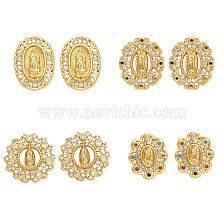 1 Pair Ethnic Style Virgin Mary Oval Copper Plating Inlay Zircon Ear Studs