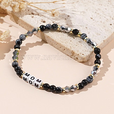 Trendy Crystal Mom Letter Bracelet for Women, Fashionable Accessory