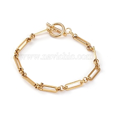 304 Stainless Steel Figaro Chain Bracelets, with Toggle Clasps