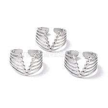 Ion Plating(IP) 304 Stainless Steel Finger Rings, Cuff Rings, Long-Lasting Plated, Letter V