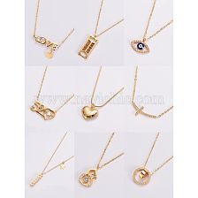 Elegant Lady Letter Star Heart Shape Stainless Steel Plating Inlay Zircon 18K Gold Plated Rose Gold Plated Pendant Necklace