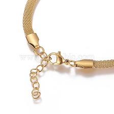 Ion Plating(IP) Stainless Steel Network Chains/Mesh Bracelets Bracelets, with Lobster Claw Clasps