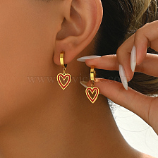 Elegant Colorful Heart Pendant Earrings for Women, Classic and Versatile