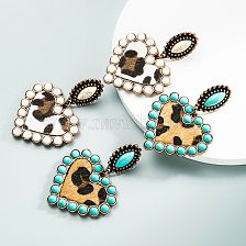 Wholesale Jewelry Bohemia Heart-shaped Earrings Leather Earrings 