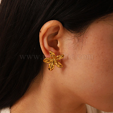 Elegant 18k Gold Sunflower Stainless Steel Earrings Jewelry Accessories.