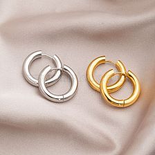 1 Pair Simple Style Geometric Titanium Steel Plating Hoop Earrings