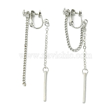 Rertangle Alloy Chain Tassel Cuff Earrings for Women Men