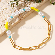 Bohemian Style Pearl Beaded Bracelet Sweet Fashionable Gift for Friend.