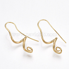 Brass Earrings, Nickel Free, Real 18K Gold Plated