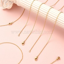 10Pcs 304 Stainless Steel Cable Chain Necklaces Set for Men Women