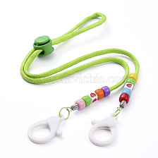 Personalized Dual-use Items, Beaded Necklaces or Eyeglasses Chains, with Polyester & Spandex Cord Ropes, Acrylic Beads, Plastic Clasps and Iron Cord End