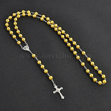 Long Handmade Pearl Cross Necklace Unisex Tassel Sweater Chain.