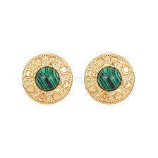 Vintage Stainless Steel Gold Earrings for Women, Versatile Round Hoops