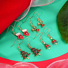 Christmas-themed chic French romantic colorful earrings for daily wear or parties.