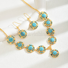 Luxury Bohemian Ethnic Turquoise Flower Jewelry Set