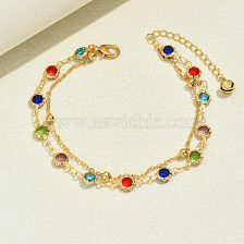 Fashionable Double Layer Women's Anklet in 18K Gold Plated Casual Style