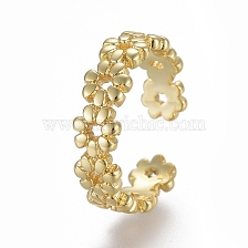 Adjustable Brass Toe Rings, Open Cuff Rings, Open Rings, Flower