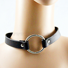 Punk Rock Style Leather Necklaces, with Alloy Findings, 15.4 inch 