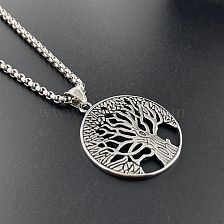 Vintage Tree of Life Pendant Necklace Punk Hip-hop Hollow Wisdom Jewelry.