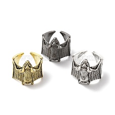 Alloy Bat Open Cuff Rings for Men Women, Gunmetal, US Size 7 1/4(17.5mm)