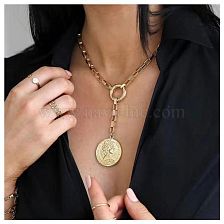 Wild Metal Portrait Coin Pendant Necklace Female