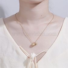 Casual Simple Style Classic Style Solid Color Stainless Steel Titanium Steel Rose Gold Plated Gold Plated Pendant Necklace In Bulk