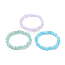 3Pcs 3 Color Acrylic Chips Beaded Stretch Bracelets Set for Kids