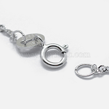 925 Sterling Silver Singapore Chain Necklaces, Water Wave Chain Necklaces, with Spring Ring Clasps, with 925 Stamp