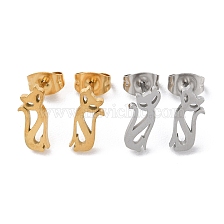 304 Stainless Steel Stud Earrings, Cat