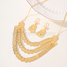 Elegant Vintage Gold Plated 3-Piece Necklace and Earring Set