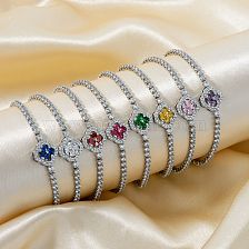 Four-leaf Clover Sparkling Fashion Zircon Bracelet for Women