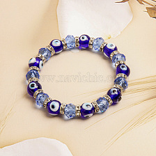 Fashionable 10MM Devil's Eye Crystal Elastic Bracelet