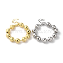 Rack Plating Brass Ball Chain Bracelets, Lead Free & Cadmium Free