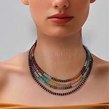 Colorful Abacus Bead Semi-Precious Stone Necklace for Summer Beach Style