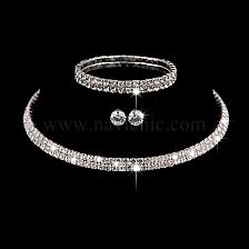 1 Set Luxurious Geometric Alloy Plating Rhinestones Women'S Bracelets Earrings Necklace