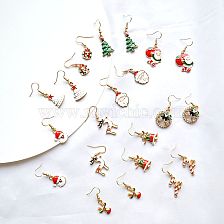 Fashion Christmas Tree Santa Claus Alloy Stoving Varnish Women'S Drop Earrings 1 Pair