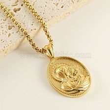 Wholesale 1 Piece Classical Faith Stainless Steel 18K Gold Plated Pendant Necklace