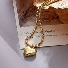 Simple Style Commute Heart Shape Copper Plating 18K Gold Plated Pendant Necklace