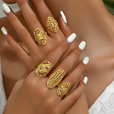 Gold Plated European Style Wheat Lucky Ring Wedding Jewelry.