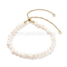 Natural Pearl Beaded Slider Bracelet for Women