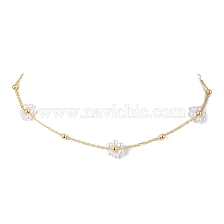 ABS Imitation Pearl Beads Necklaces, Brass Cable Chain Necklaces