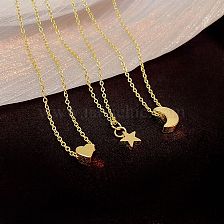 Casual Star Moon Heart Shape Alloy Plating Women'S Pendant Necklace