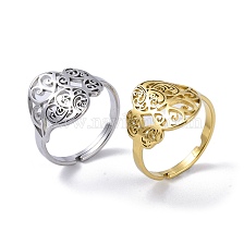 304 Stainless Steel Finger Rings, Flower