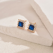 Elegant Zircon Square Stud Earrings for Women's Party Date.