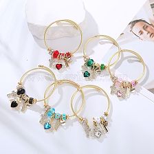 Luxurious Heart Shape Gold Plated Rhinestones Alloy Wholesale Bangle