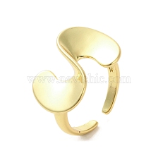 Rack Plating Brass Finger Ring, Cuff Ring, Long-Lasting Plated, Cadmium Free & Lead Free