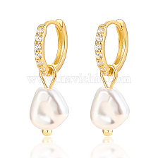 S925 Silver Freshwater Pearl Ear Clips Baroque Cute Daily Earrings