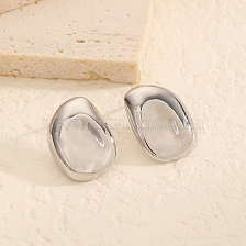 925 Silver Irregular Geometric Texture Ladies Stud Earrings, European Fashion