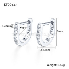 S925 Silver Ear Cuff - Elegant Diamond-studded Round Earrings